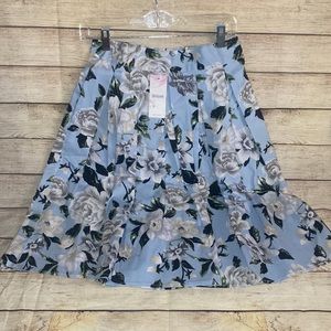 Girstunm Women's Pleated Vintage Skirt Floral A-line Skirts with Pockets